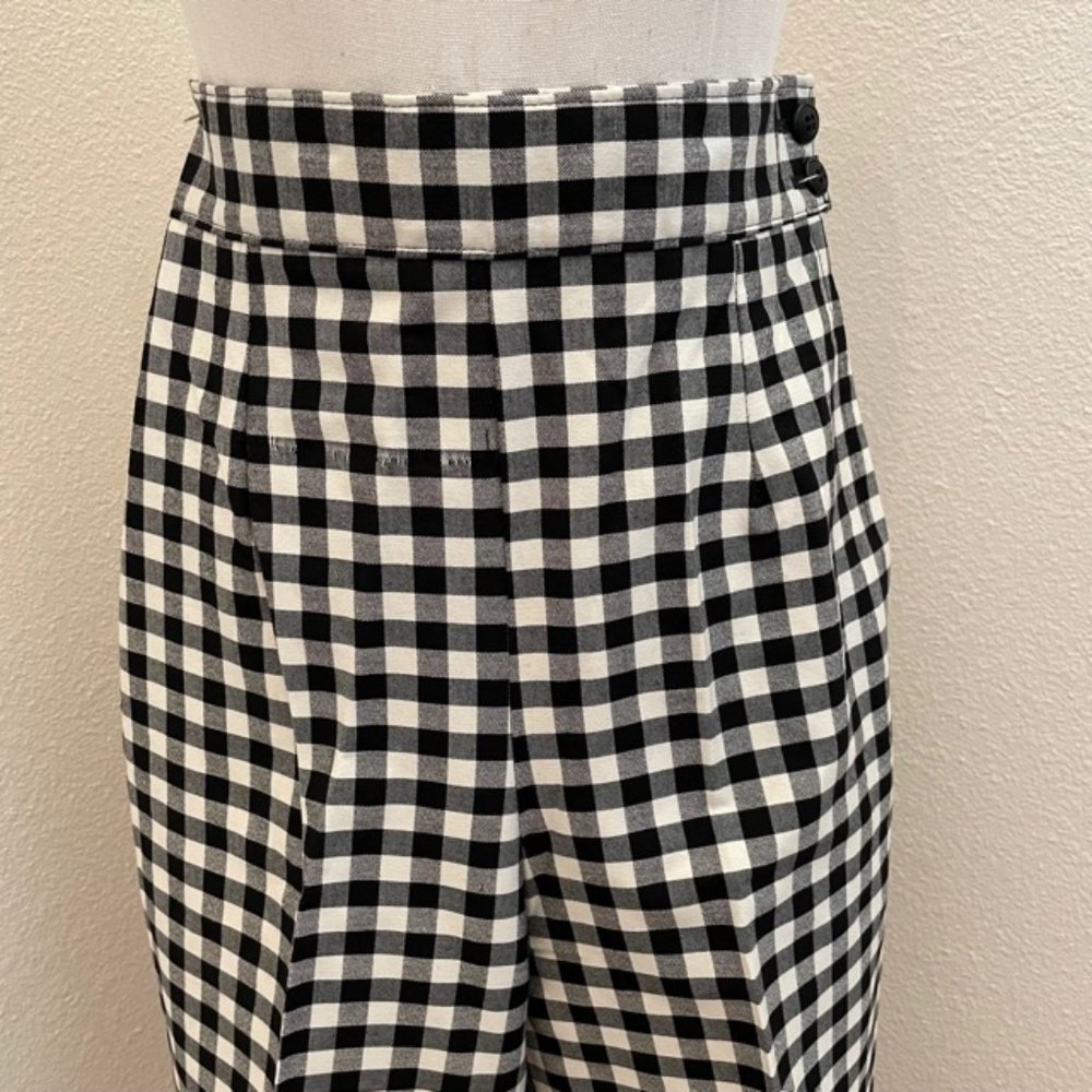 Vintage Black & White Gingham High Waist Stirrup Pants